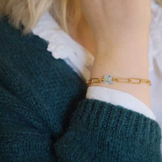 Azure Paperclip Bracelet - Gold vermeil