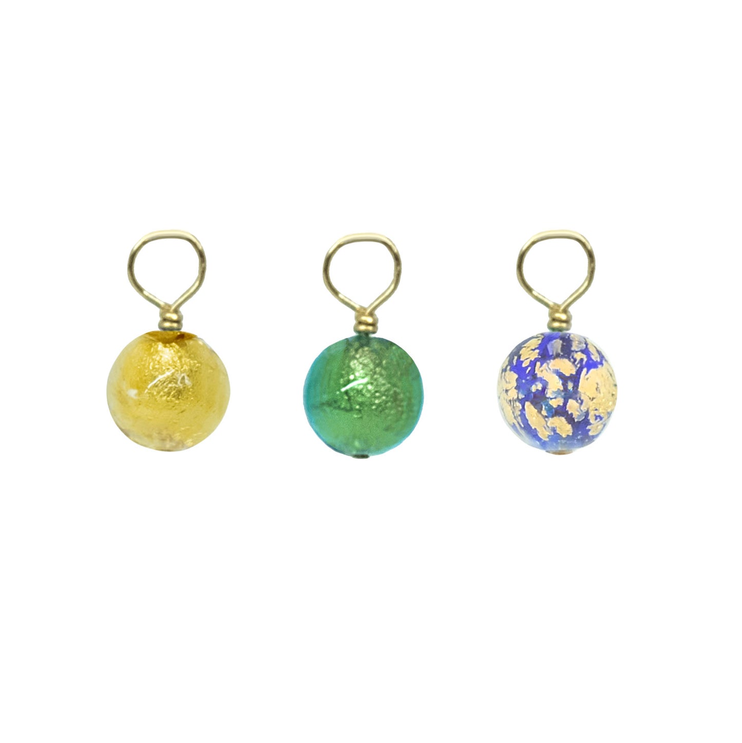 Shine On Huggie Earrings - Green/Gold Vermeil