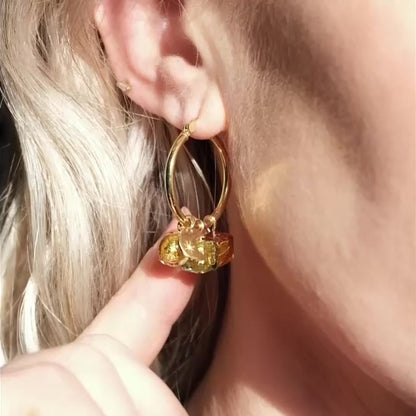 Perlina Moon Hoop Earrings 24mm - Gold vermeil