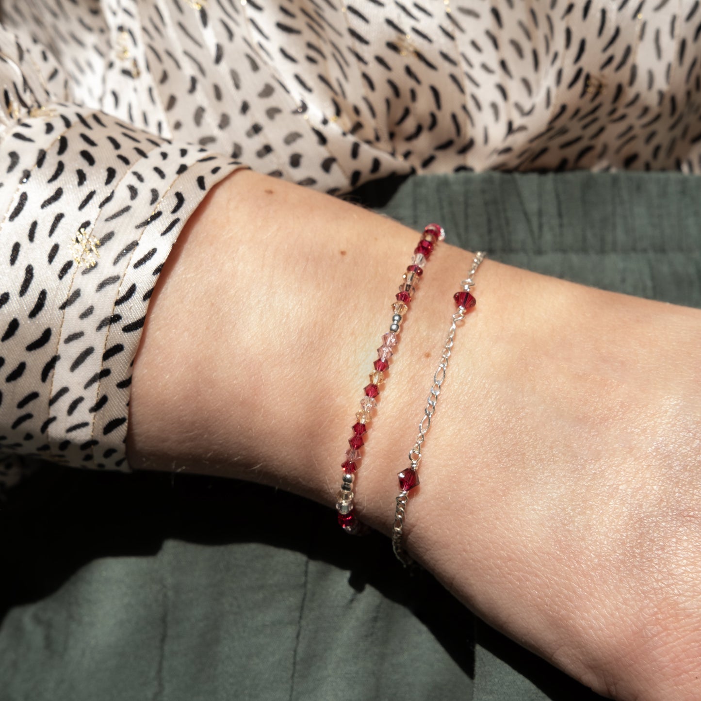 Stardust Bracelet - Ruby/Sterling Silver