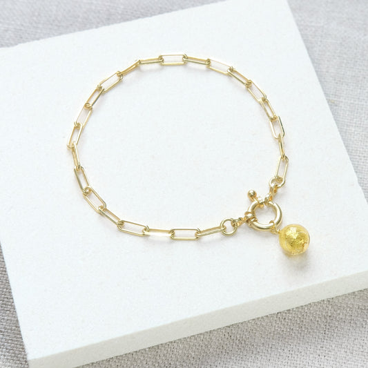 gold paperclip bracelet