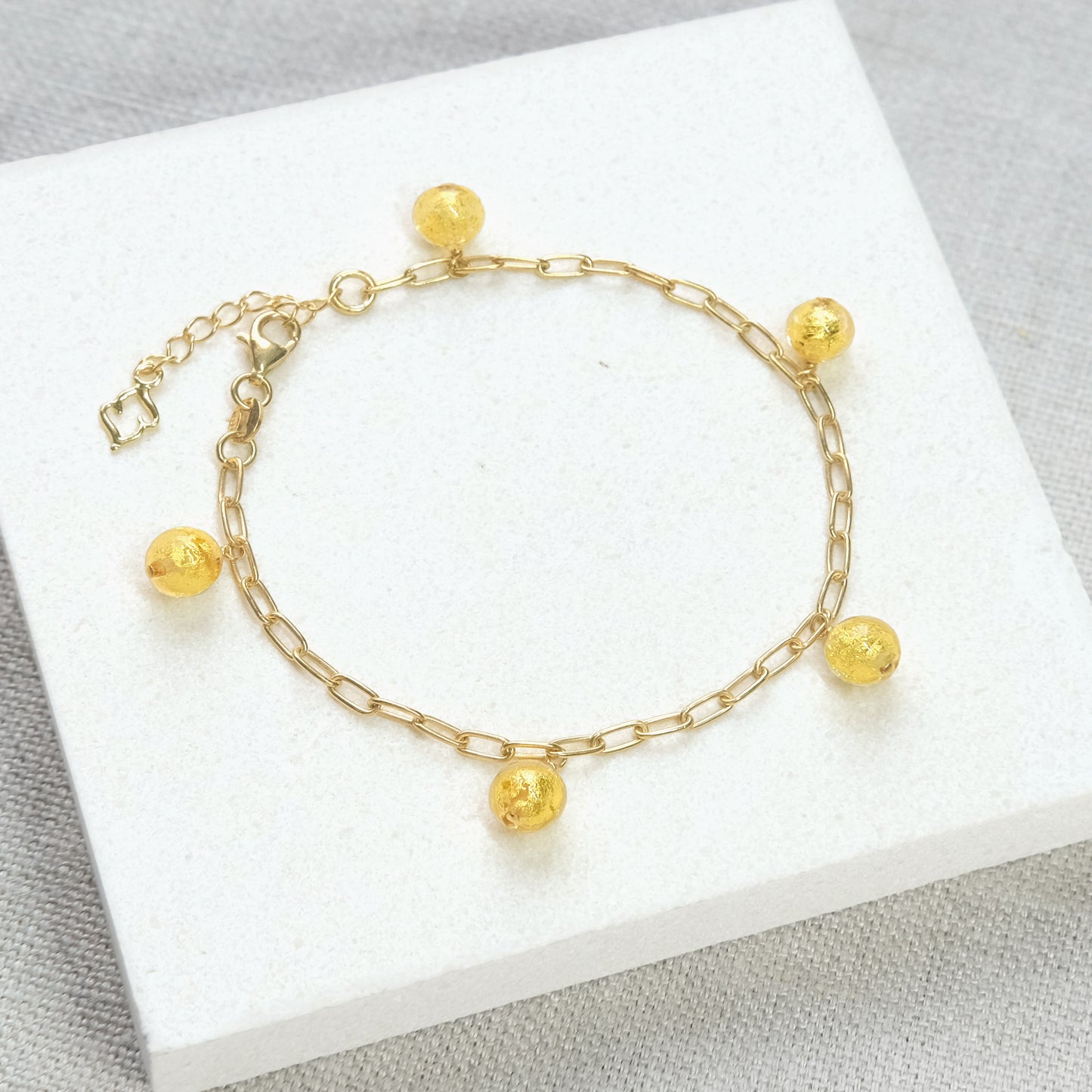 Shine On Pom Pom Charm Bracelet - Gold vermeil