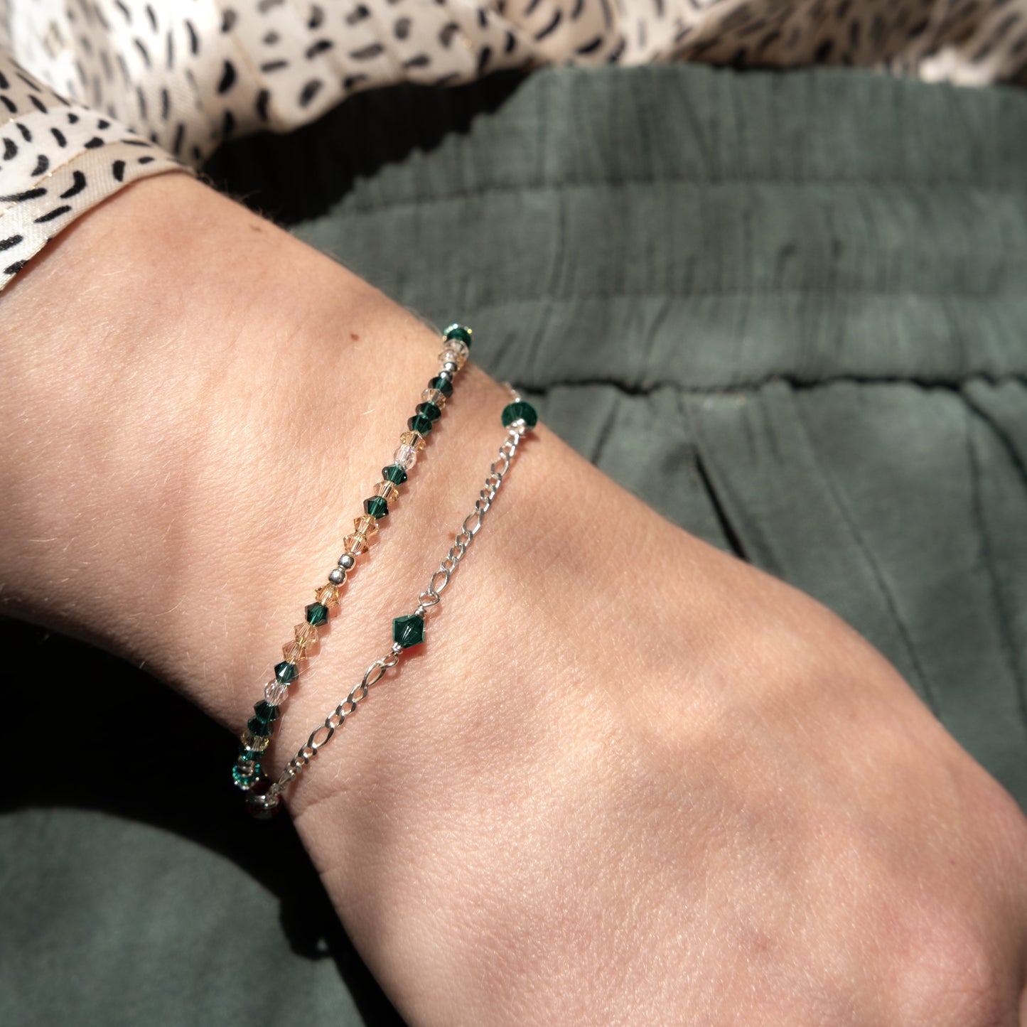 Stardust Bracelet - Emerald/Sterling Silver